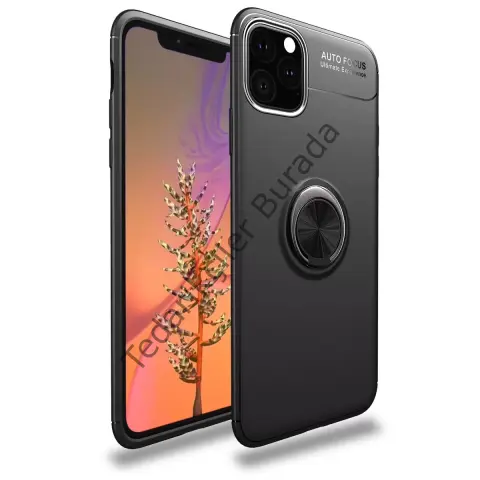 Apple İphone 11 Pro Max Kılıf Range Yüzüklü Silikon - Siyah