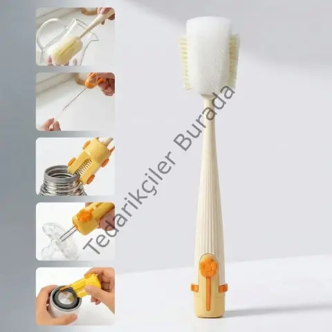 5’i 1 Arada Çok Amaçlı Şişe Temizleme Fırçası – Sürahi, Kavanoz, Pipet, Kapak, Emzik Ve Biberon Temizlik Seti Bx40
