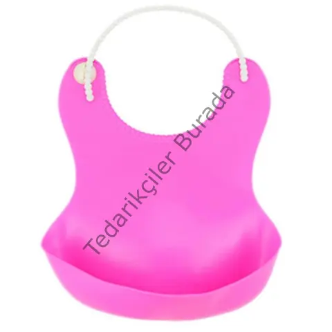 Çocuk Bebek Mama Önlüğü Dökülme Engelleyici Bükülebilir Pembe Bx40