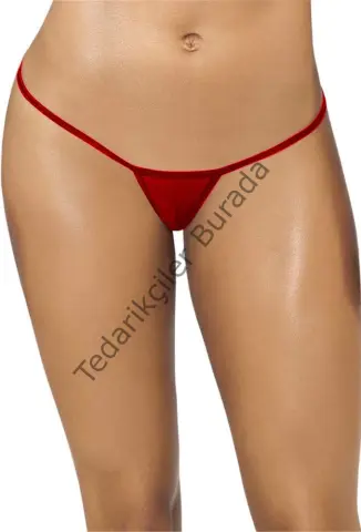 Kırmızı Transparan Tül String Tanga Tm1115