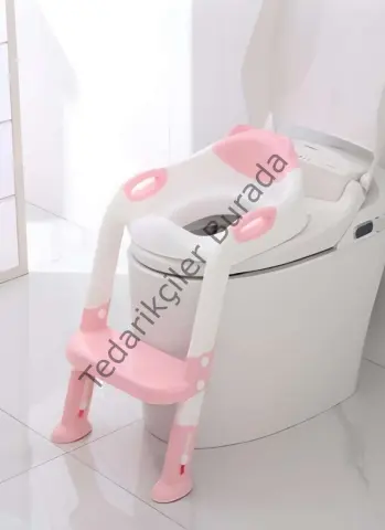 Softy Merdivenli Tuvalet Adaptörü - Çocuğunuz İçin Güvenli ve Konforlu Tuvalet Eğitimi Pembe