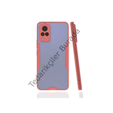Vivo V21 Kılıf Platin Silikon - Pembe