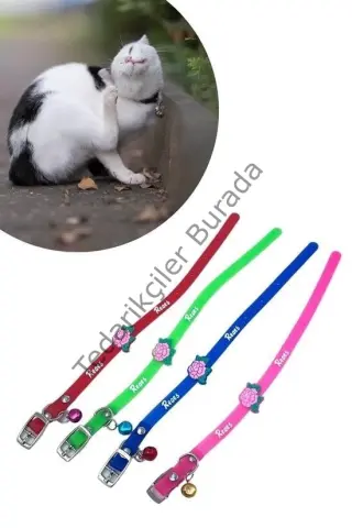 Çıngıraklı Zilli Sevimli Renkli Slikon Kedi Köpek Boyun Tasması