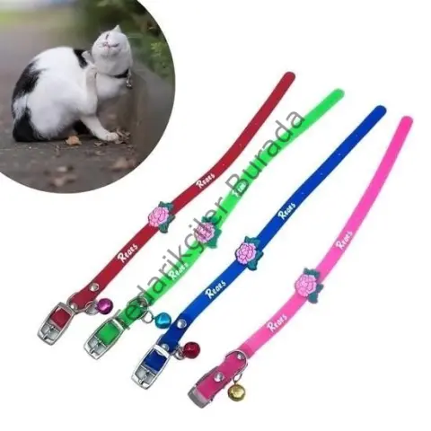 Çıngıraklı Zilli Sevimli Renkli Slikon Kedi Köpek Boyun Tasması