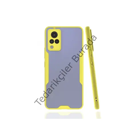 Vivo V21 Kılıf Platin Silikon - Sarı