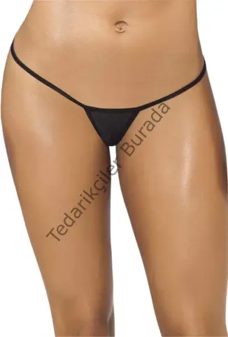 Siyah Transparan Tül String Tanga Tm1114