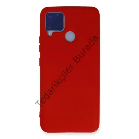 Realme C15 Kılıf Nano İçi Kadife Silikon - Kırmızı