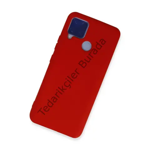 Realme C15 Kılıf Nano İçi Kadife Silikon - Kırmızı