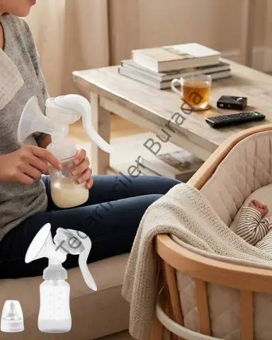 Taşınabilir Manuel Göğüs Pompası Ayarlanabilir Vakumlu 180 ML Şişeli