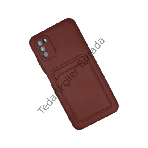 Xiaomi Pocophone M3 Kılıf Kelvin Kartvizitli Silikon - Bordo