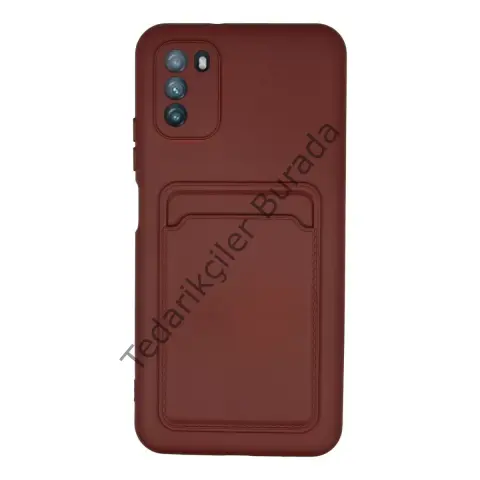 Xiaomi Pocophone M3 Kılıf Kelvin Kartvizitli Silikon - Bordo