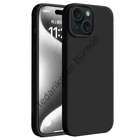 Apple İphone 15 Kılıf First Silikon - Siyah
