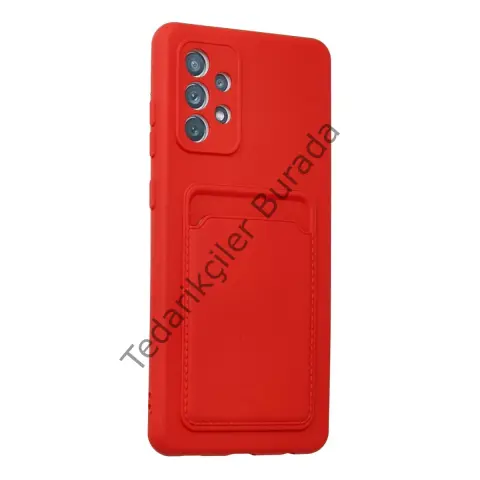 Samsung Galaxy A32 Kılıf Kelvin Kartvizitli Silikon - Kırmızı