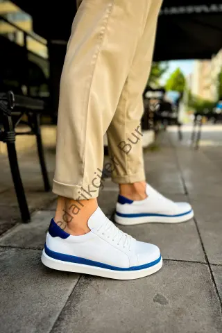 MN979 - Santoni GBT Spor Erkek Ayakkabı BEYAZ/MAVI