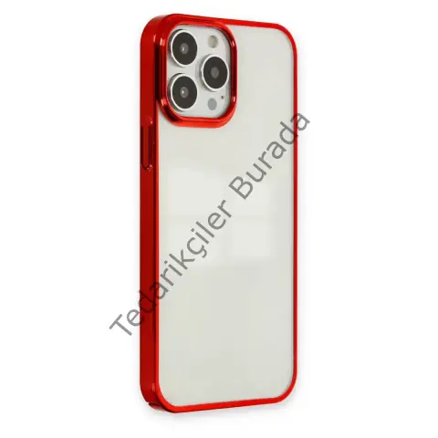 Apple İphone 13 Pro Max Kılıf Element Silikon - Kırmızı