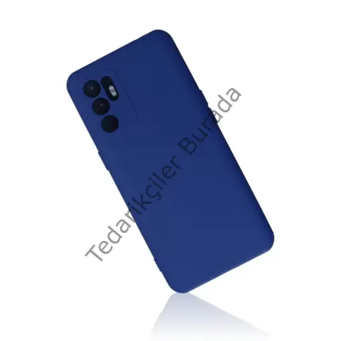 Oppo Reno 6 Kılıf Nano İçi Kadife Silikon - Mavi
