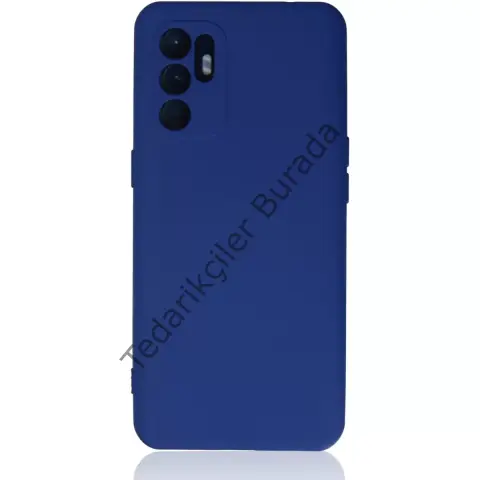 Oppo Reno 6 Kılıf Nano İçi Kadife Silikon - Mavi