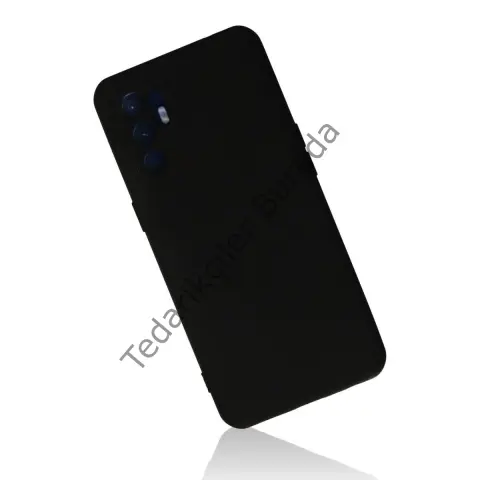 Oppo Reno 6 Kılıf Nano İçi Kadife Silikon - Siyah