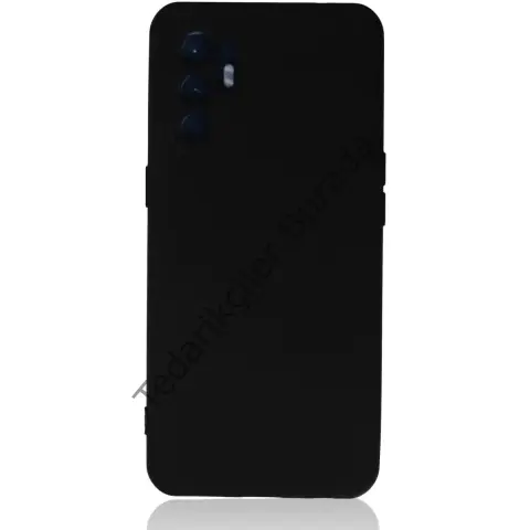 Oppo Reno 6 Kılıf Nano İçi Kadife Silikon - Siyah