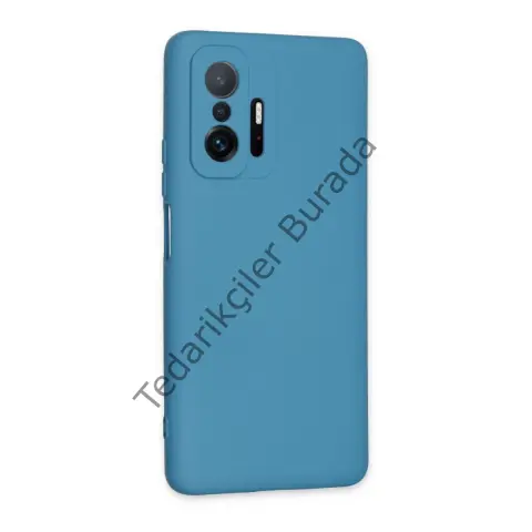 Xiaomi Mi 11t Pro Kılıf Nano İçi Kadife Silikon - Mavi