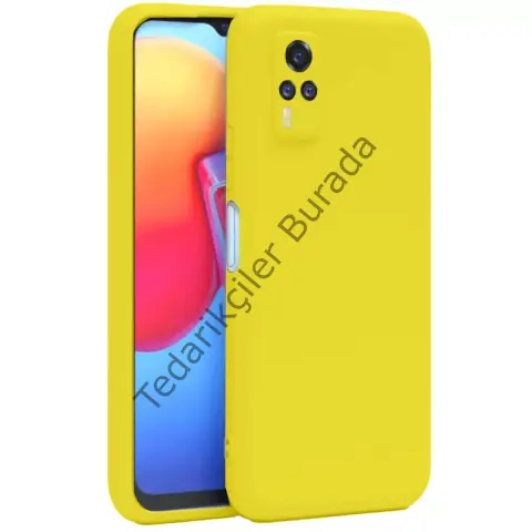 Vivo Y53s Kılıf Nano İçi Kadife Silikon - Sarı
