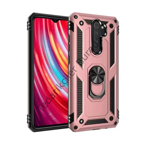 Xiaomi Redmi Note 8 Pro Kılıf Sofya Yüzüklü Silikon Kapak - Rose