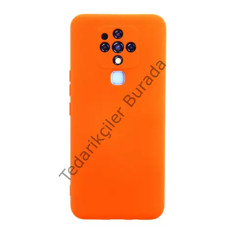 Tecno Camon 16 Kılıf Nano İçi Kadife Silikon - Turuncu