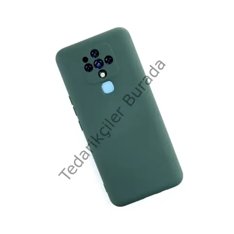 Tecno Camon 16 Kılıf Nano İçi Kadife Silikon - Koyu Yeşil