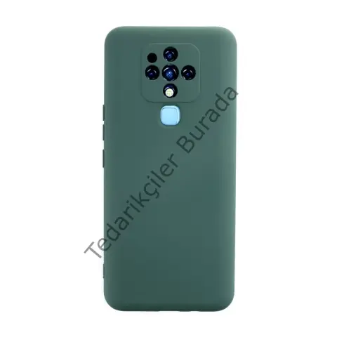 Tecno Camon 16 Kılıf Nano İçi Kadife Silikon - Koyu Yeşil
