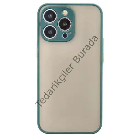 Apple İphone 13 Pro Kılıf Montreal Silikon Kapak - Yeşil