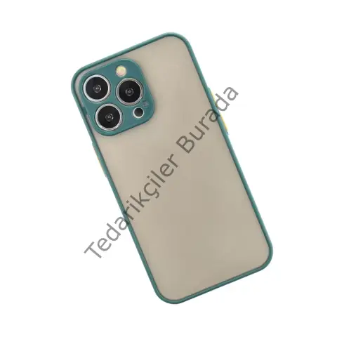 Apple İphone 13 Pro Kılıf Montreal Silikon Kapak - Yeşil