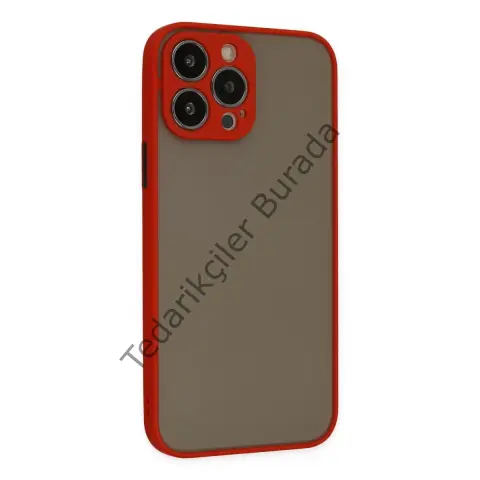 Apple İphone 13 Pro Kılıf Montreal Silikon Kapak - Kırmızı