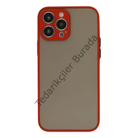 Apple İphone 13 Pro Kılıf Montreal Silikon Kapak - Kırmızı