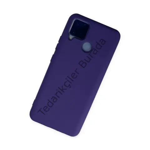 Realme C15 Kılıf Nano İçi Kadife Silikon - Mor