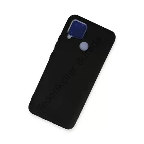 Realme C15 Kılıf Nano İçi Kadife Silikon - Siyah