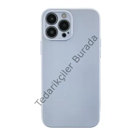 Apple İphone 13 Pro Max Kılıf Nano İçi Kadife Silikon - Sky Blue