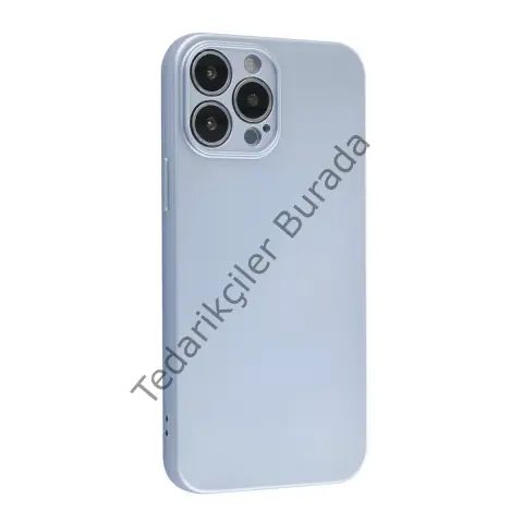 Apple İphone 13 Pro Max Kılıf Nano İçi Kadife Silikon - Sky Blue