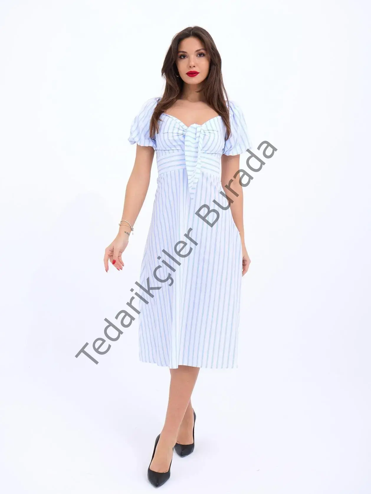 5948 ELBİSE-LOS ANGELES ÇİZGİLİ
