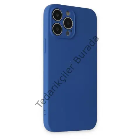 Apple İphone 13 Pro Kılıf Nano İçi Kadife Silikon - Lacivert