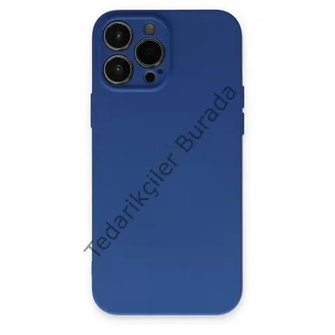 Apple İphone 13 Pro Kılıf Nano İçi Kadife Silikon - Lacivert