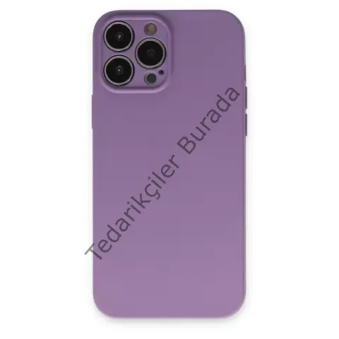 Apple İphone 13 Pro Kılıf Nano İçi Kadife Silikon - Koyu Lila