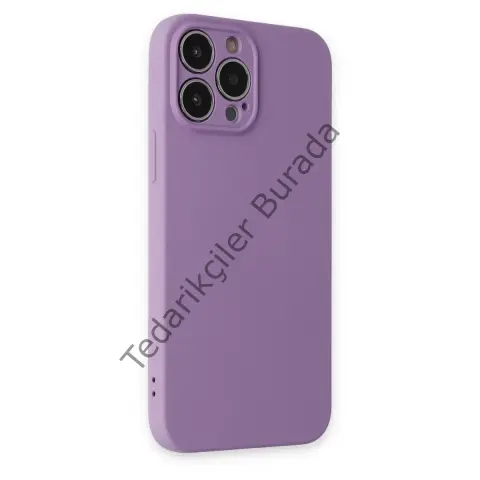 Apple İphone 13 Pro Kılıf Nano İçi Kadife Silikon - Koyu Lila