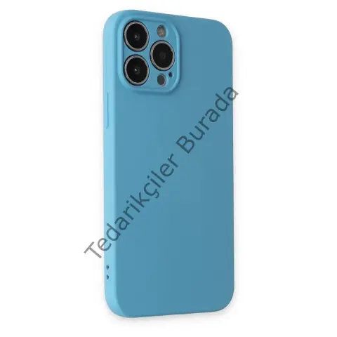 Apple İphone 13 Pro Kılıf Nano İçi Kadife Silikon - Mavi