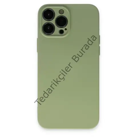 Apple İphone 13 Pro Kılıf Nano İçi Kadife Silikon - Yeşil
