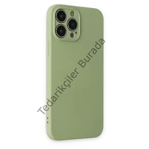 Apple İphone 13 Pro Kılıf Nano İçi Kadife Silikon - Yeşil
