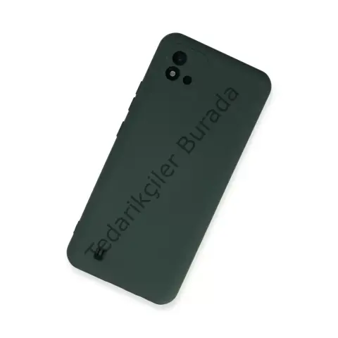 Realme C11 2021 Kılıf Nano İçi Kadife Silikon - Koyu Yeşil