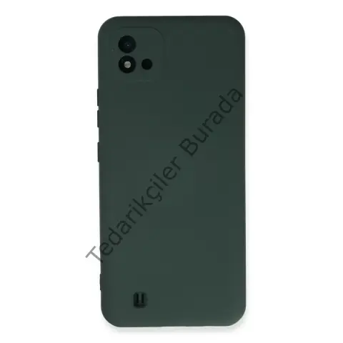 Realme C11 2021 Kılıf Nano İçi Kadife Silikon - Koyu Yeşil