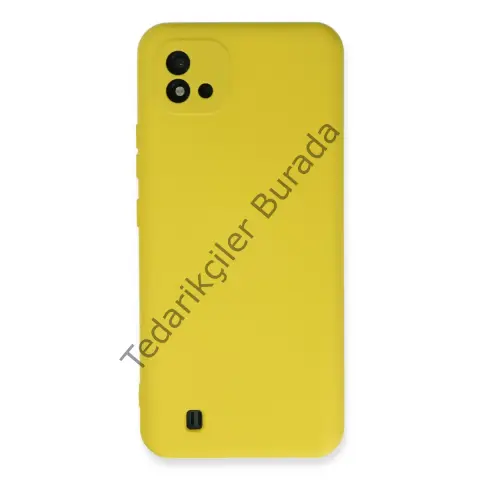 Realme C11 2021 Kılıf Nano İçi Kadife Silikon - Sarı