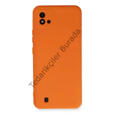 Realme C11 2021 Kılıf Nano İçi Kadife Silikon - Turuncu