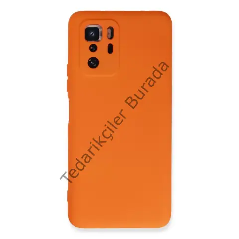 Xiaomi Poco X3 Gt Kılıf Nano İçi Kadife Silikon - Turuncu